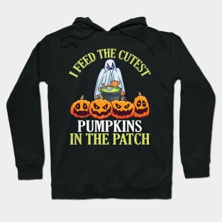 Ghost Gold I Feed The Cutest Pumpkins In The Patch Halloween Hoodie